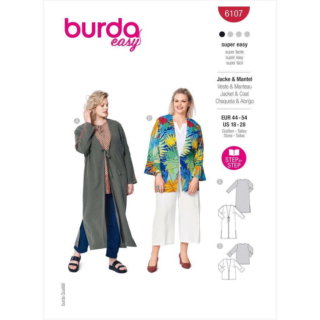 Burda Style Pattern 6107 Womens Blouson Jacket B6107 Image 1 From Patternsandplains.com