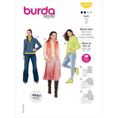 Burda Style Pattern 6114 Misses Waistcoat Vest Jacket B6114 Image 1 From Patternsandplains.com