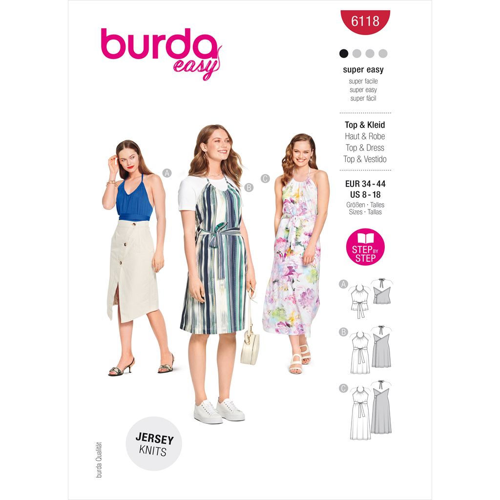 Burda Style Pattern 6118 Misses Top and Dress B6118 Image 1 From Patternsandplains.com