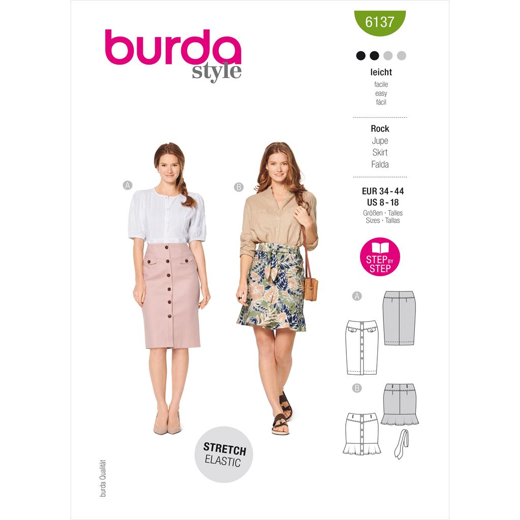 Burda Style Pattern 6137 Misses Skirt B6137 Image 1 From Patternsandplains.com