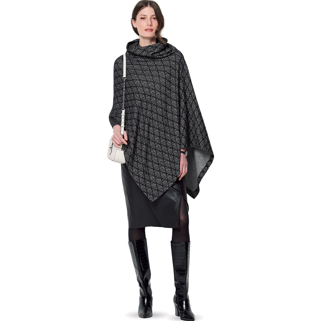 Burda Style Pattern 6175 Misses Cape Rectangular with roll neck B6175 Image 5 From Patternsandplains.com