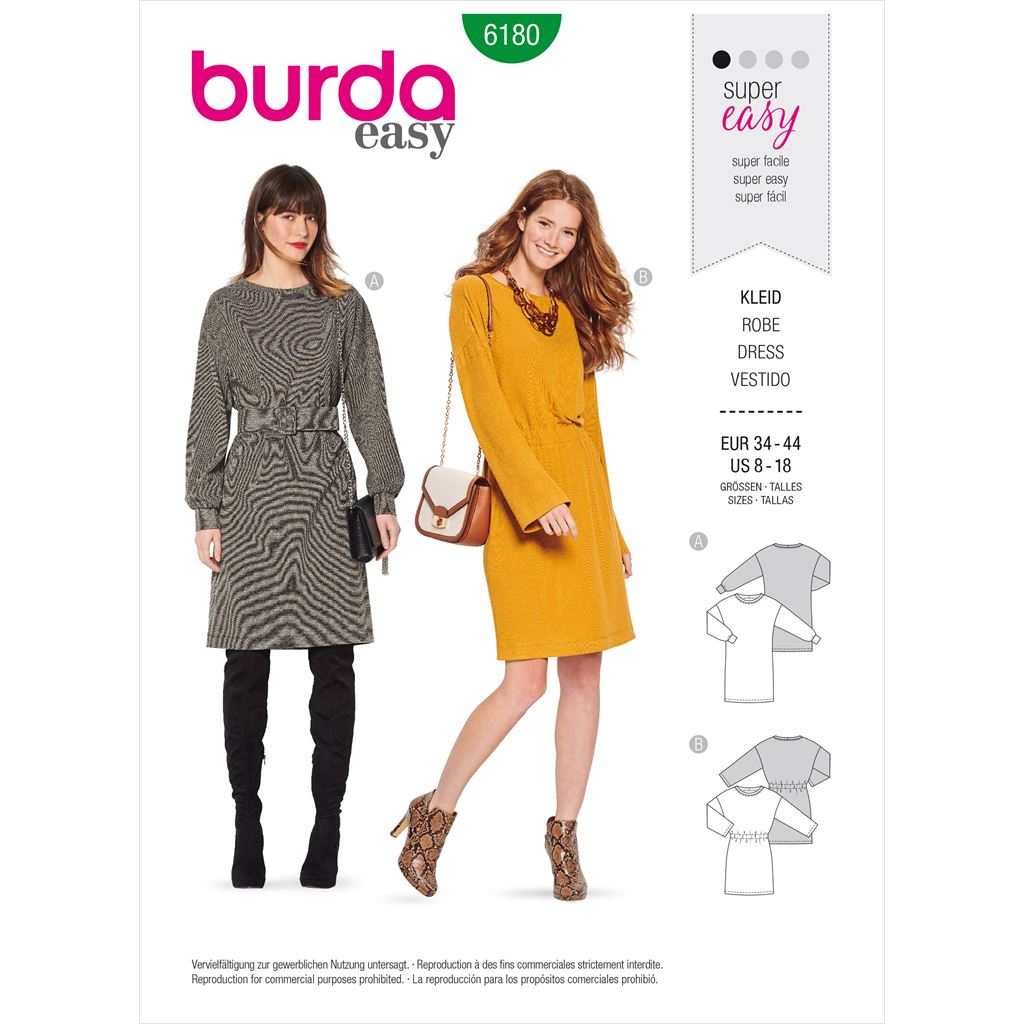 Burda Style Pattern 6180 Misses Shirtdress Overcut shoulders B6180 Image 1 From Patternsandplains.com