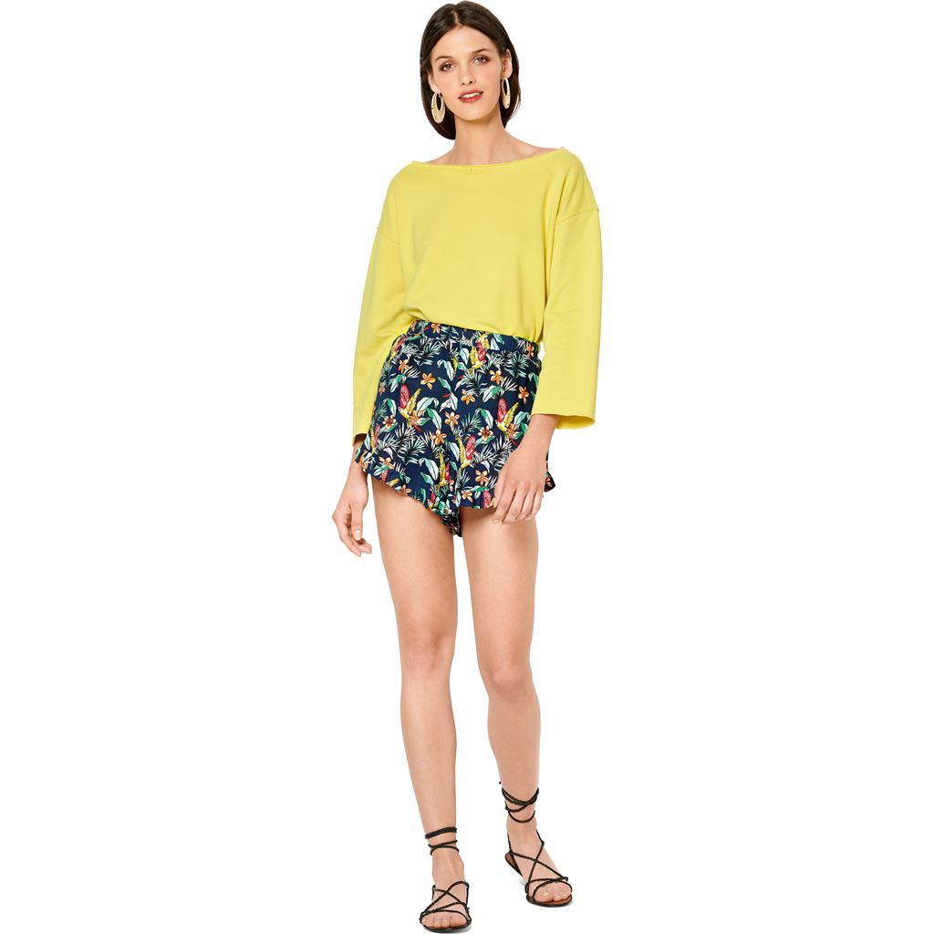 Burda Style Pattern 6199 Misses Trousers Pants Shorts Elastic Waist Hem Frills B6199 Image 5 From Patternsandplains.com