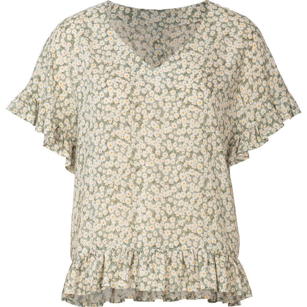 Burda Style Pattern 6204 Misses Blouse Shirt Over cut Shoulders V neck in Front or Back B6204 Image 6 From Patternsandplains.com