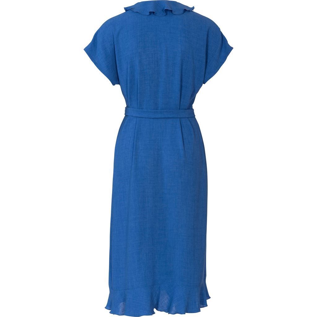 Burda Style Pattern 6207 Misses Wrap Dress with Tie Bands Hem and Neckline Flounces B6207 Image 8 From Patternsandplains.com