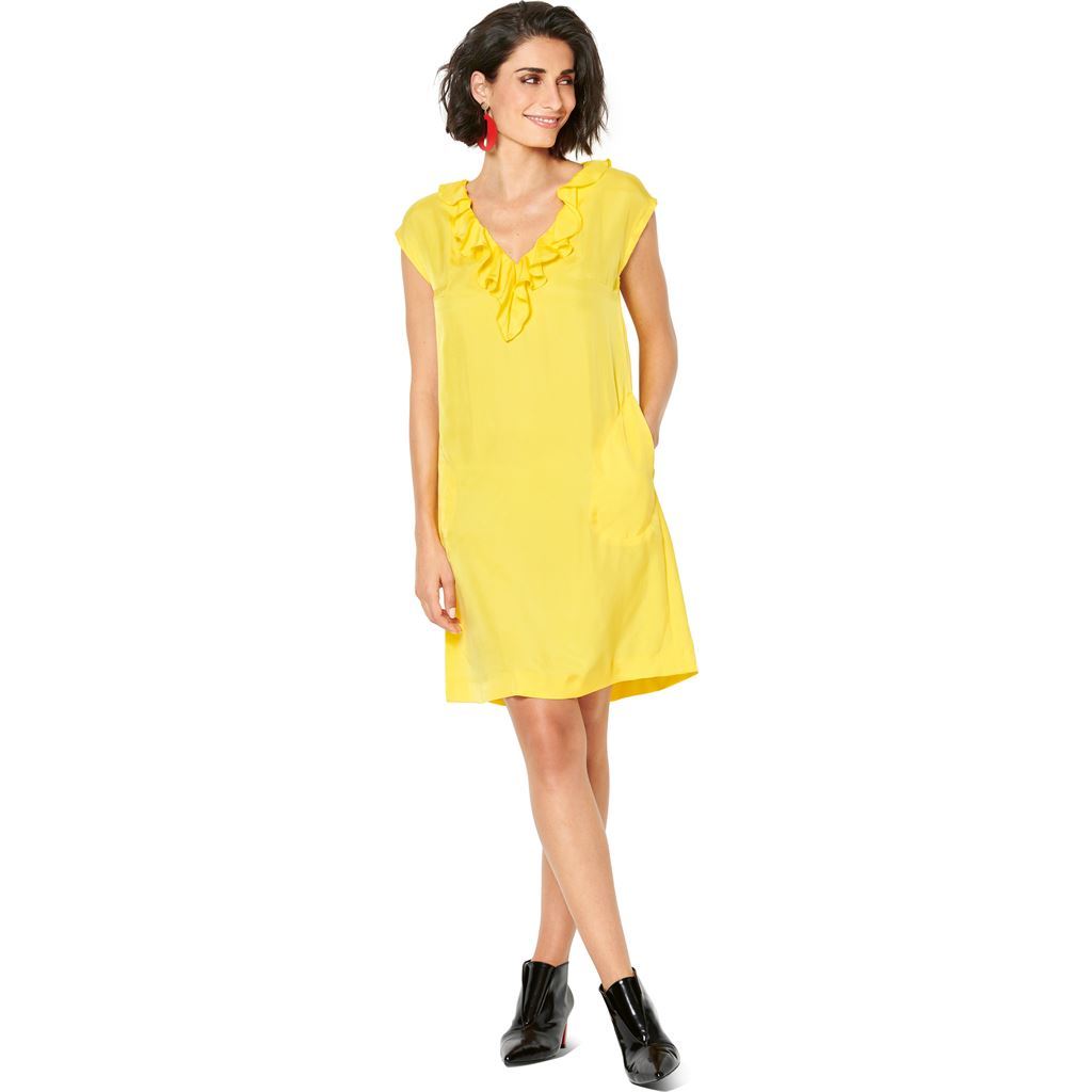 Burda Style Pattern 6221 Misses Dress Sleeveless V Neck with Flounce Casual Cut B6221 Image 5 From Patternsandplains.com