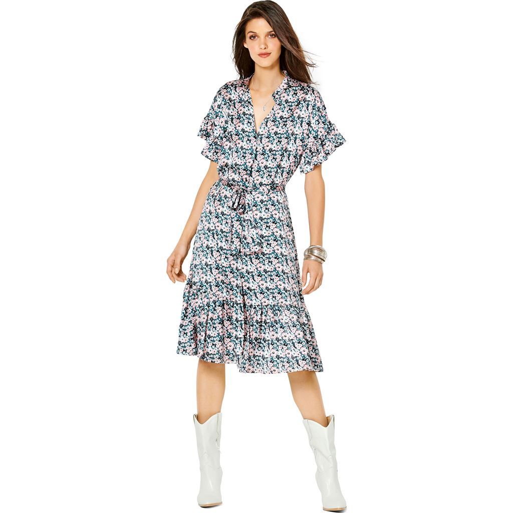 Burda Style Pattern 6240 Misses Dress with Button Fastening Stand Collar Frills B6240 Image 5 From Patternsandplains.com