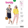 Burda Style Pattern 6243 Misses Top Round Neckline Boxy Shape Frills B6243 Image 1 From Patternsandplains.com