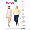 Burda Style Pattern 6246 Misses Top Sweatshirt Round Neckline Sleeves with a Twist B6246 Image 1 From Patternsandplains.com