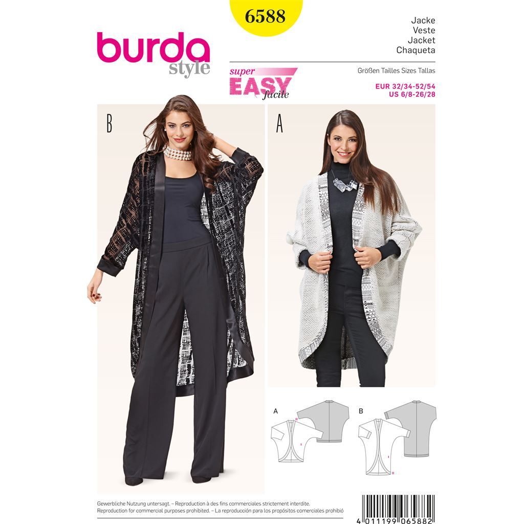 Burda Style Pattern 6588 Jacket 6588 Image 1 From Patternsandplains.com