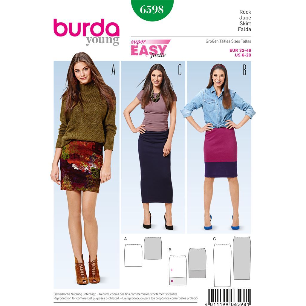 Burda Style Pattern 6598 Skirt 6598 Image 1 From Patternsandplains.com