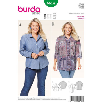 Burda Style Pattern 6614 Blouse 6614 Image 1 From Patternsandplains.com