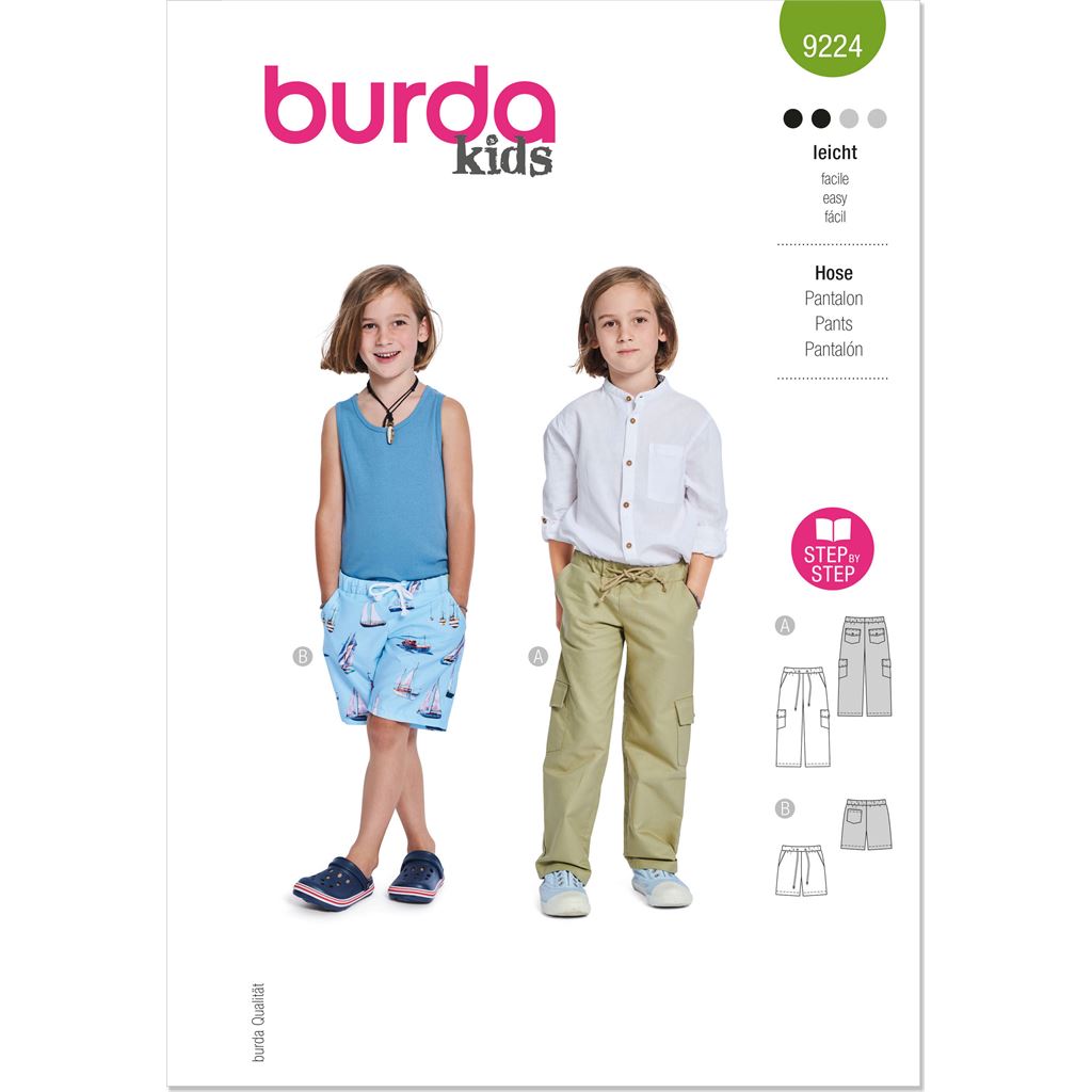 Burda Style Pattern 9224 Childrens Pants B9224 Image 1 From Patternsandplains.com