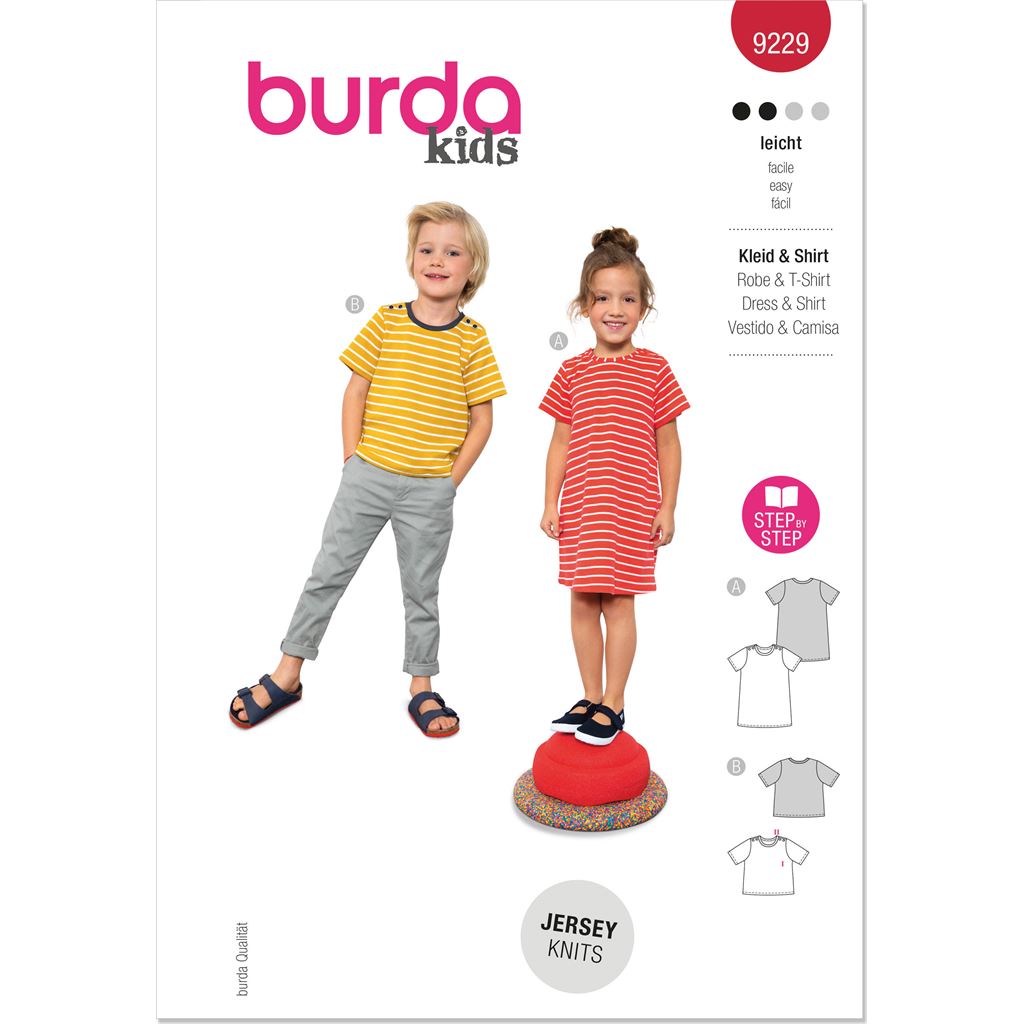 Burda Style Pattern 9229 Childrens Dress and Shirt B9229 Image 1 From Patternsandplains.com