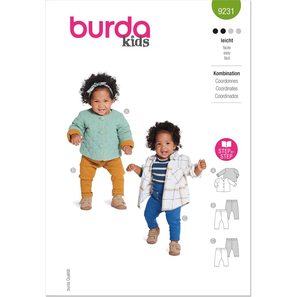 Burda Style Pattern 9231 Babies Coordinates B9231 Image 1 From Patternsandplains.com