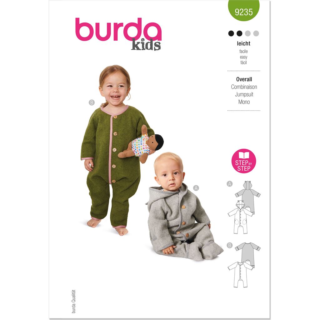 Burda Style Pattern 9235 Babies Jumpsuit B9235 Image 1 From Patternsandplains.com