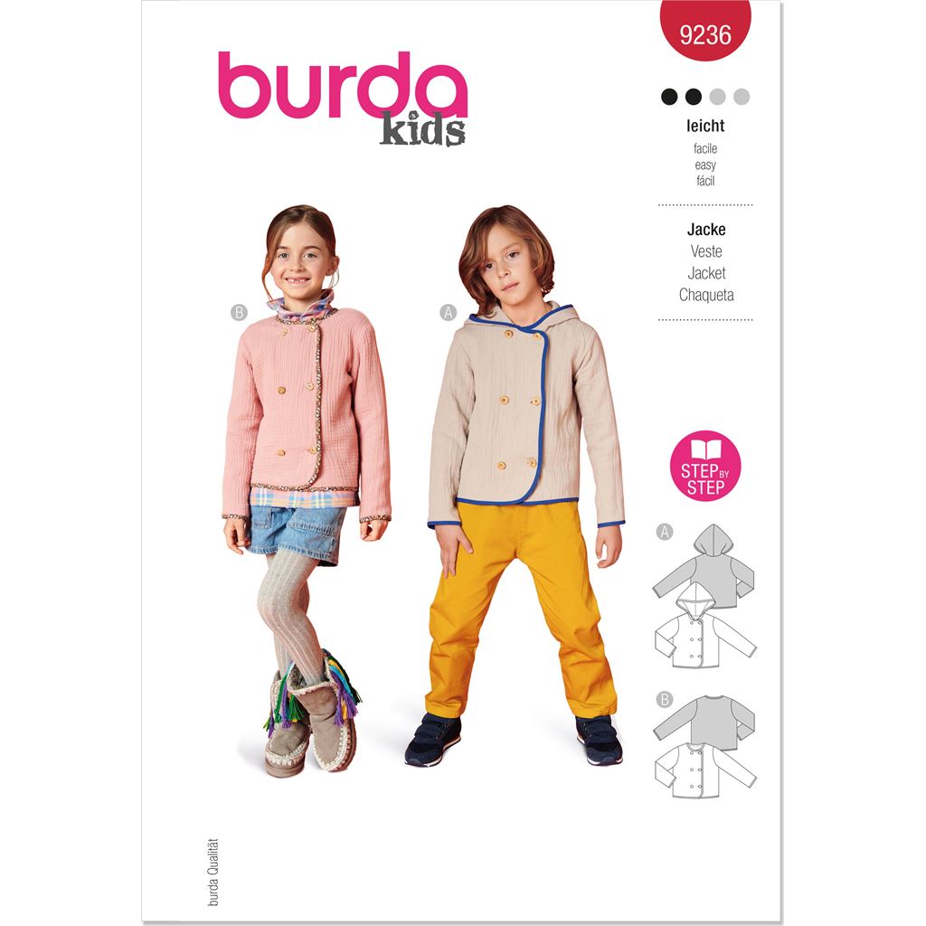 Burda Style Pattern 9236 Childrens Jacket B9236 Image 1 From Patternsandplains.com