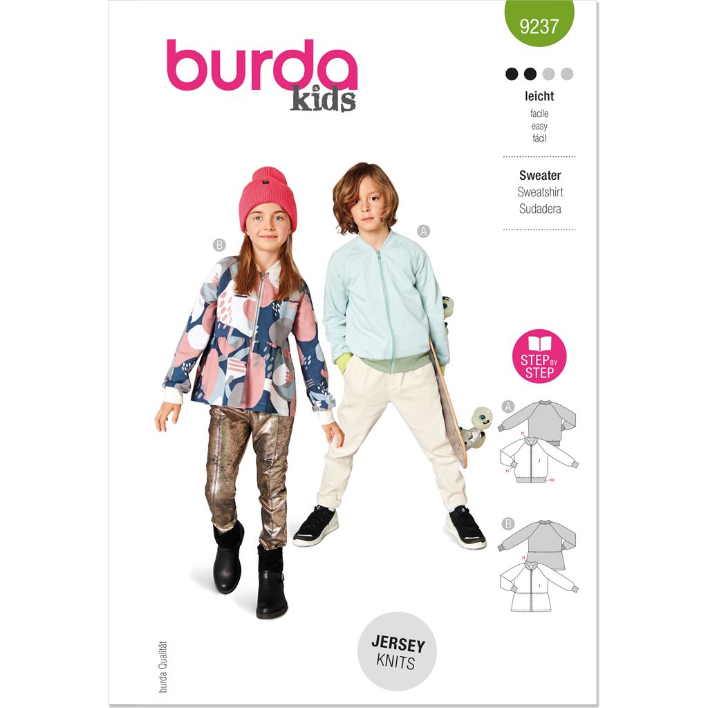 Burda Style Pattern 9237 Childrens Blouson Top B9237 Image 1 From Patternsandplains.com