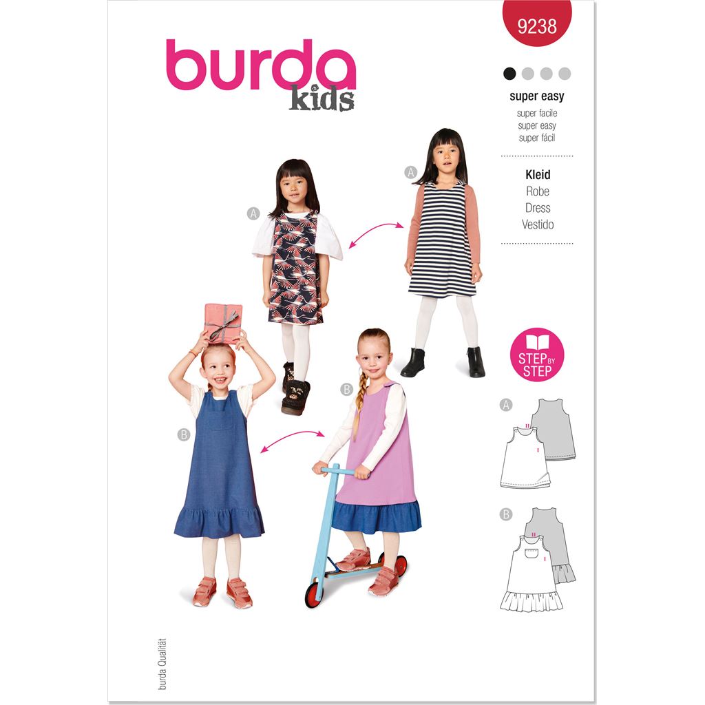 Burda Style Pattern 9238 Childrens Dress B9238 Image 1 From Patternsandplains.com