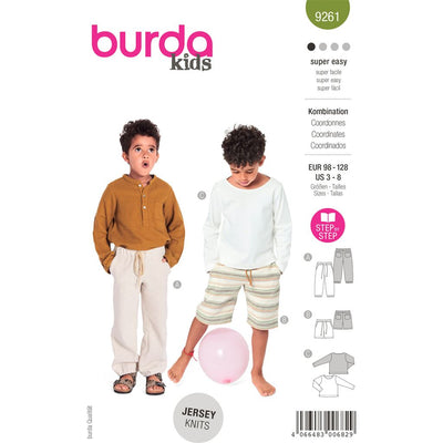 Burda Style Pattern 9261 Childrens Trousers and Top B9261 Image 1 From Patternsandplains.com