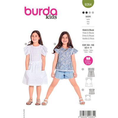 Burda Style Pattern 9264 Childrens Dress and Blouse B9264 Image 1 From Patternsandplains.com