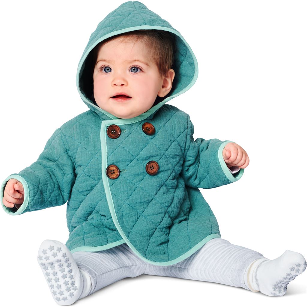 Burda Style Pattern 9270 Babies Hooded Jacket Coat with Tie Bands B9270 Image 2 From Patternsandplains.com