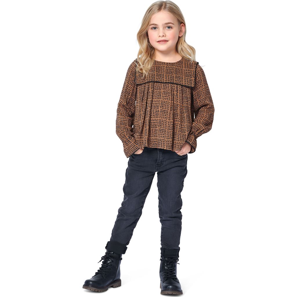 Burda Style Pattern 9274 Childrens Dress Blouse with Yoke Loose Drape B9274 Image 4 From Patternsandplains.com