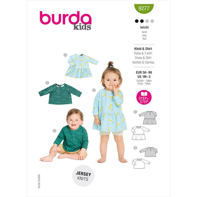 Burda Style Pattern 9277 Babies Top and Dress B9277 Image 1 From Patternsandplains.com