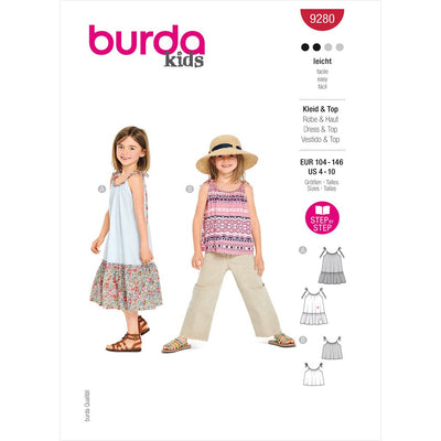 Burda Style Pattern 9280 Childrens Top and Dress B9280 Image 1 From Patternsandplains.com