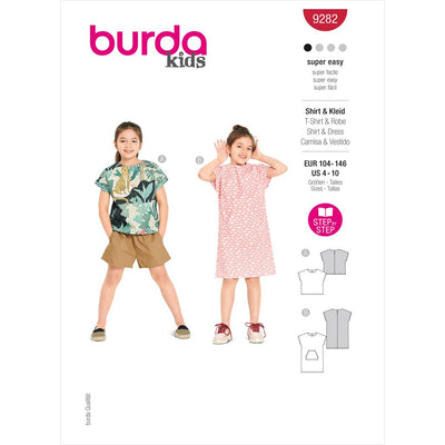 Burda Style Pattern 9282 Childrens Top and Dress B9282 Image 1 From Patternsandplains.com