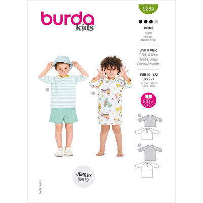 Burda Style Pattern 9284 Childrens Top and Dress B9284 Image 1 From Patternsandplains.com