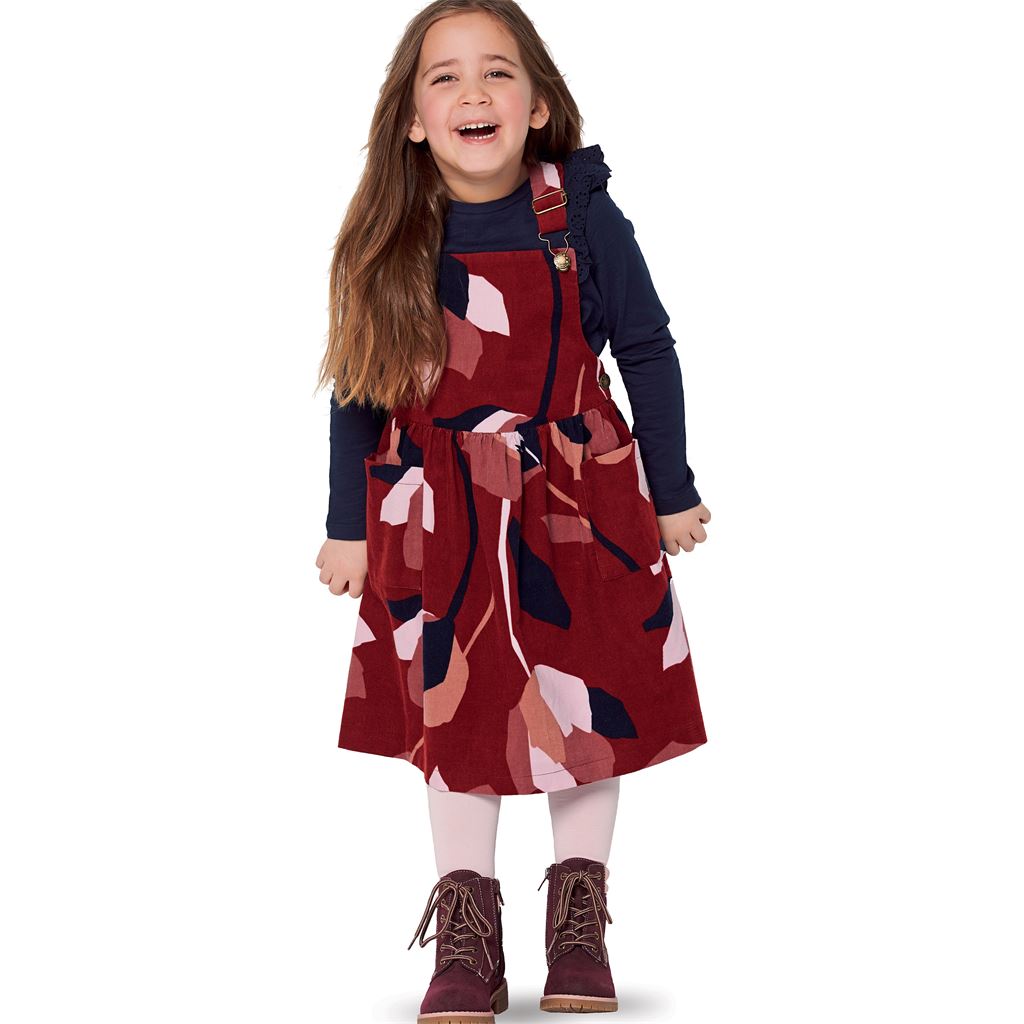Burda Style Pattern 9287 Childrens Bibbed skirt Pinafore B9287 Image 3 From Patternsandplains.com