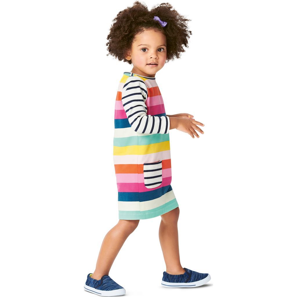 Burda Style Pattern 9296 Babies Shirtdress with Pockets Dress with Gathered Skirt B9296 Image 2 From Patternsandplains.com