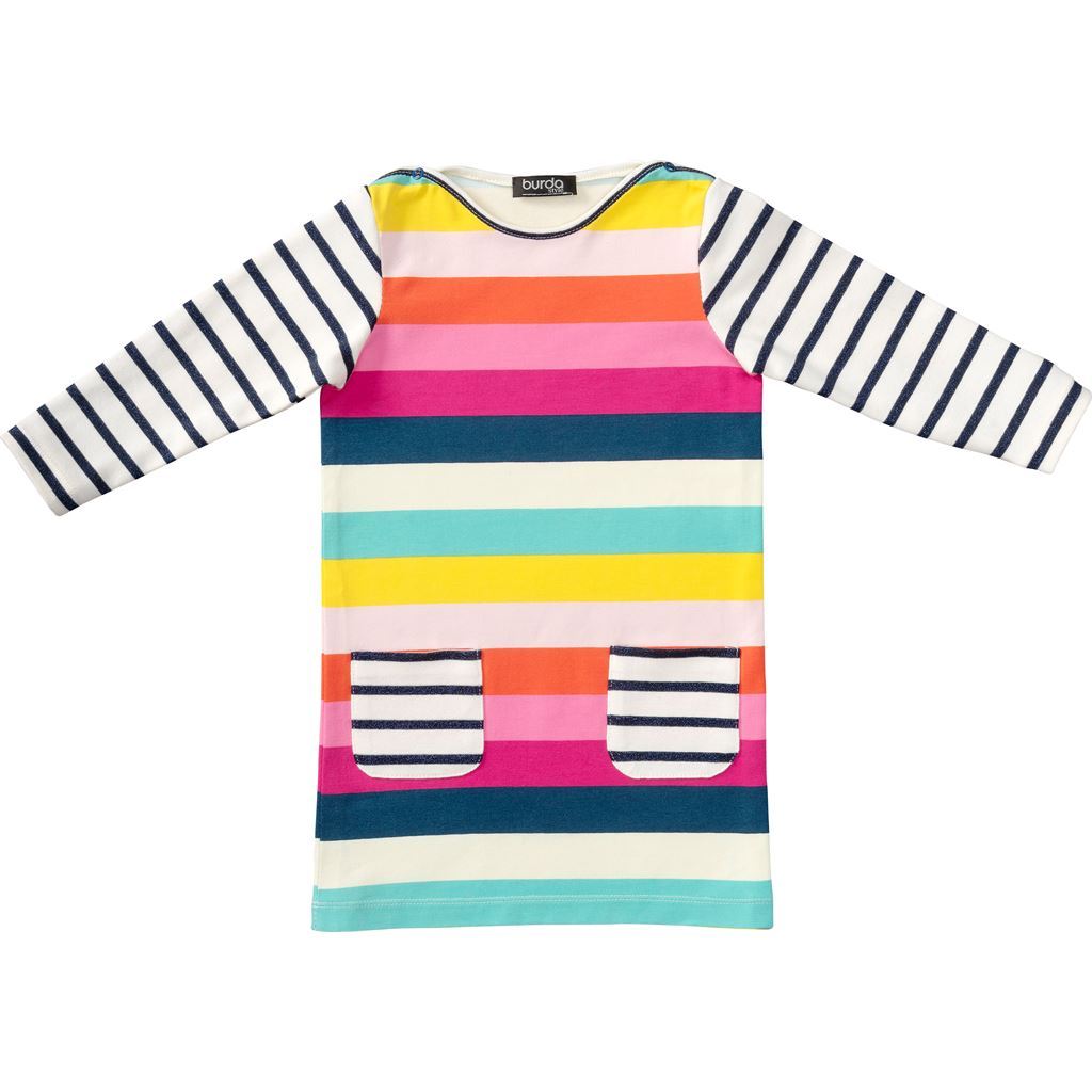 Burda Style Pattern 9296 Babies Shirtdress with Pockets Dress with Gathered Skirt B9296 Image 3 From Patternsandplains.com