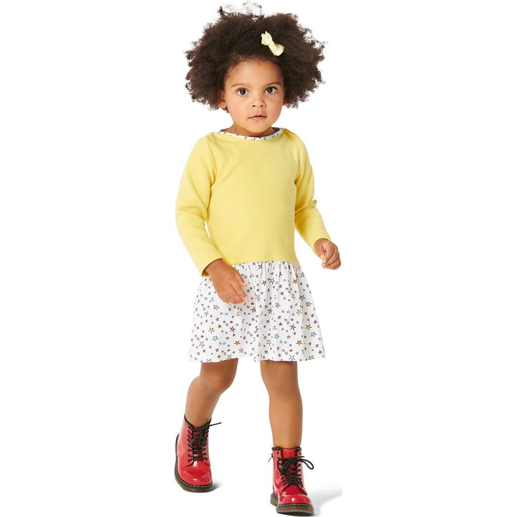 Burda Style Pattern 9296 Babies Shirtdress with Pockets Dress with Gathered Skirt B9296 Image 5 From Patternsandplains.com