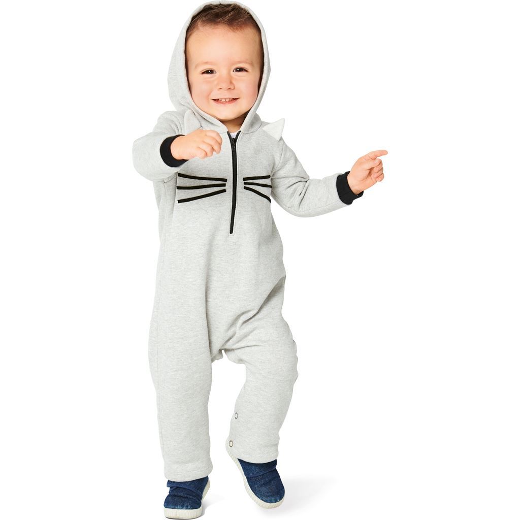Burda Style Pattern 9299 Toddlers Overalls with Hood with or without Sleeves Crotch Fastening B9299 Image 2 From Patternsandplains.com