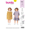 Burda Style Pattern 9305 Childrens Dress with Yoke Peter Pan Collar Hem Frill B9305 Image 1 From Patternsandplains.com