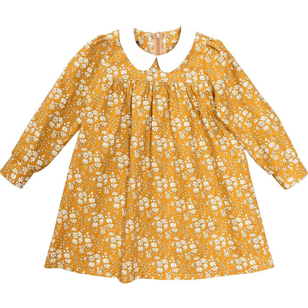 Burda Style Pattern 9305 Childrens Dress with Yoke Peter Pan Collar Hem Frill B9305 Image 3 From Patternsandplains.com