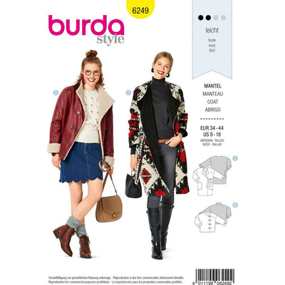 Burda Style Pattern B6249 Misses Wrap Jackets Side Front Fastening in Two Lengths 6249 Image 1 From Patternsandplains.com
