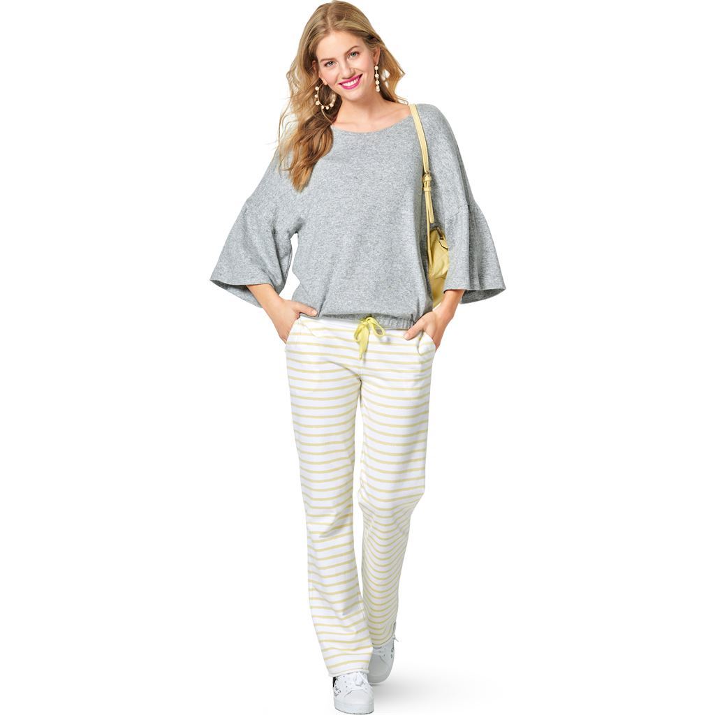 Burda Style Pattern B6254 Misses Tops Designed for Stretch Knits with Sleeve Variations 6254 Image 2 From Patternsandplains.com