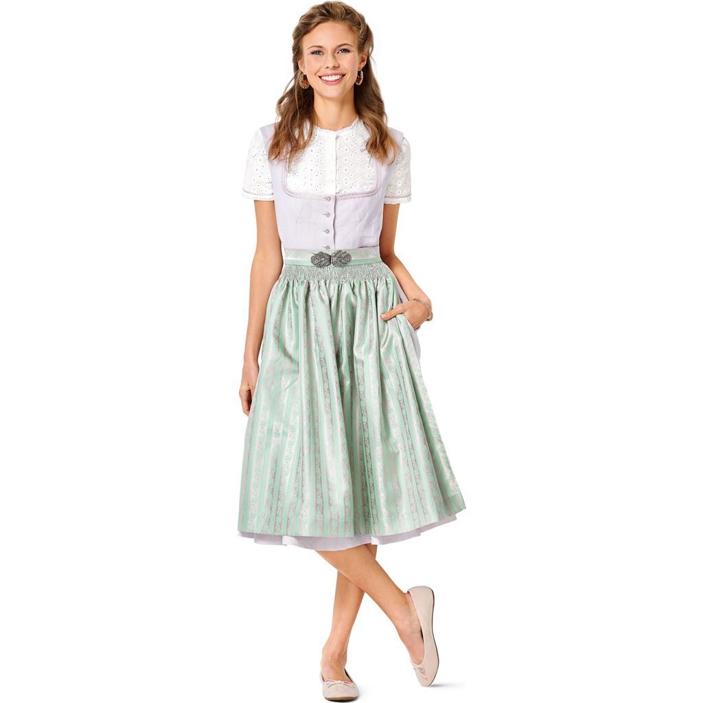 Burda Style Pattern B6268 Misses Jumper Dress in Dirndl Style Blouse and Apron 6268 Image 3 From Patternsandplains.com