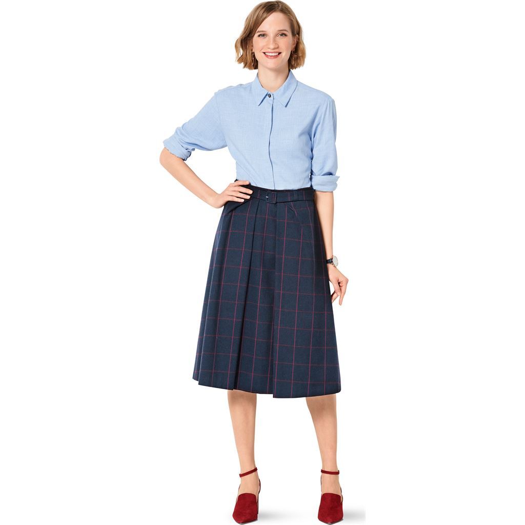 Burda Style Pattern B6291 Misses Skirt with Front Pleat in Two Lengths 6291 Image 3 From Patternsandplains.com