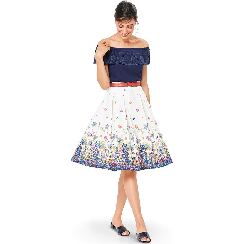 Burda Style Pattern B6341 Misses inverted pleat skirt 6341 Image 3 From Patternsandplains.com