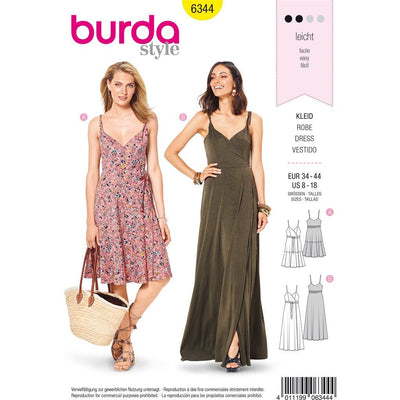 Burda Style Pattern B6344 Misses wrap dress 6344 Image 1 From Patternsandplains.com