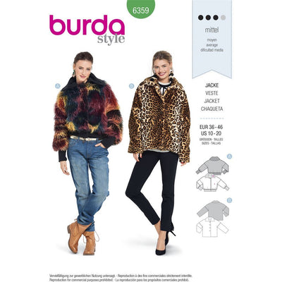 Burda Style Pattern B6359 Womens Fur Coat 6359 Image 1 From Patternsandplains.com