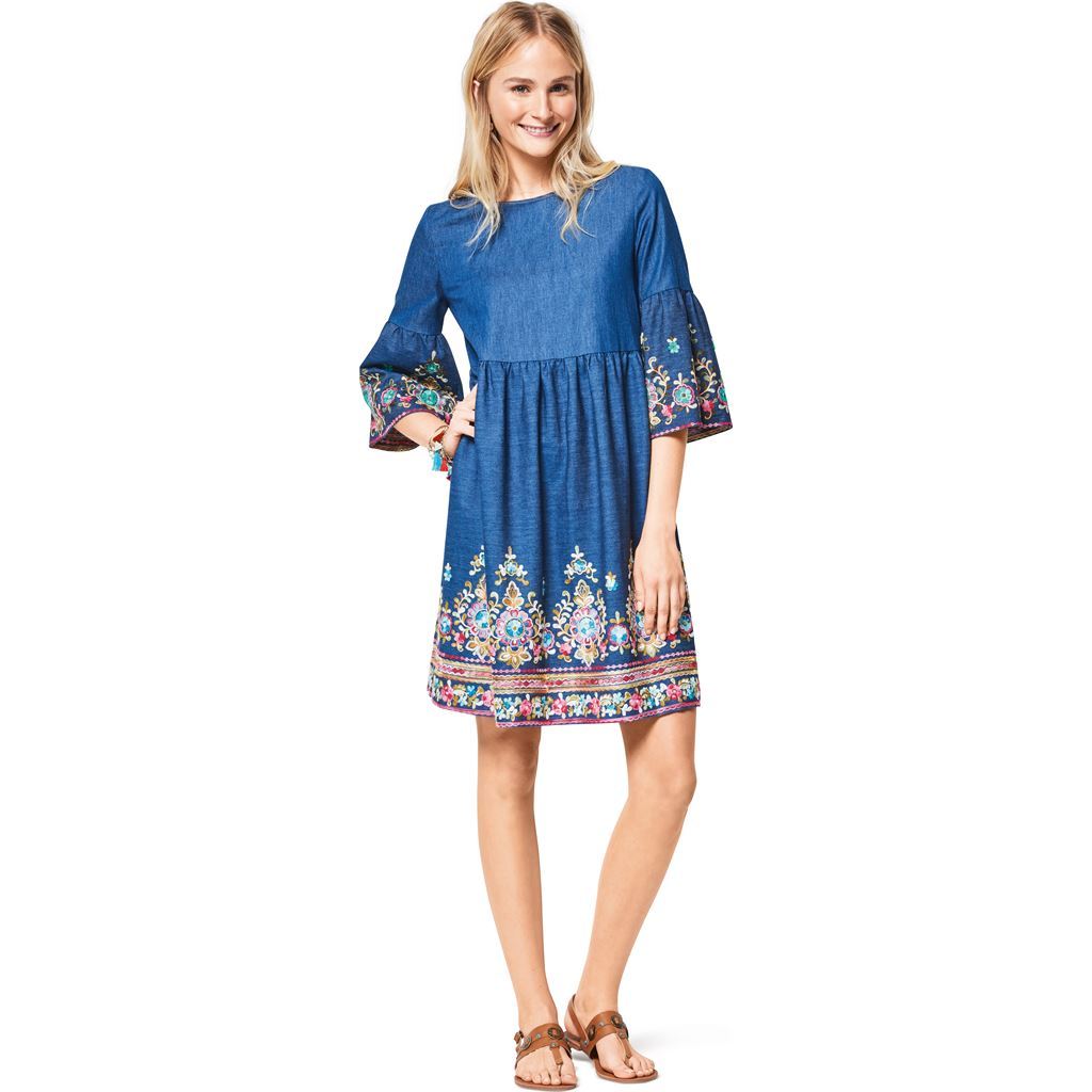 Burda Style Pattern B6401 Womens Swing Dress with Sleeve Variations 6401 Image 3 From Patternsandplains.com