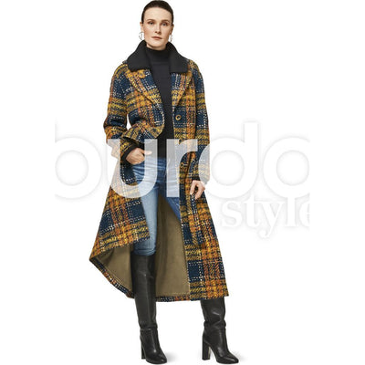 Burda Style Pattern B6462 Womenss Fur Collar Coat 6462 Image 2 From Patternsandplains.com