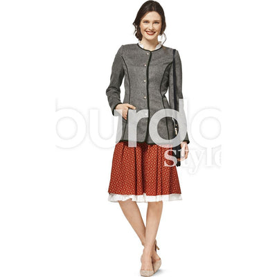 Burda Style Pattern B6465 Womens Collarless Jacket 6465 Image 4 From Patternsandplains.com