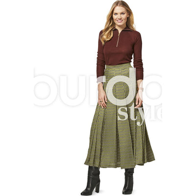 Burda Style Pattern B6466 Womens Pleated Skirt 6466 Image 3 From Patternsandplains.com