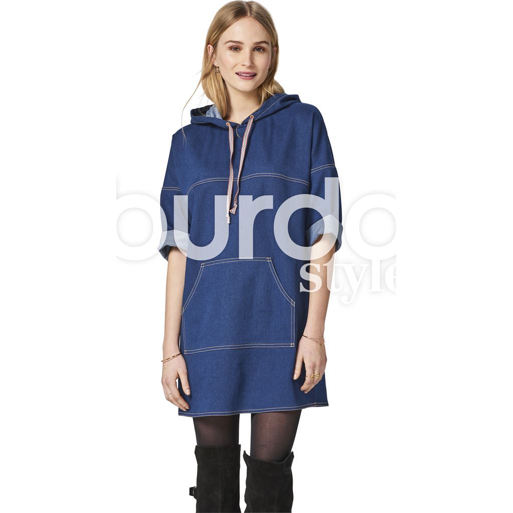 Burda Style Pattern B6475 Womens Hooded Dress 6475 Image 3 From Patternsandplains.com